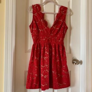 Cute red lace dress